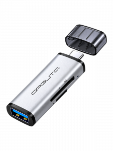 Картридер универсальный, переходник Type-C, USB для карт памяти MICRO SD, SD Орбита OT-PCR14
